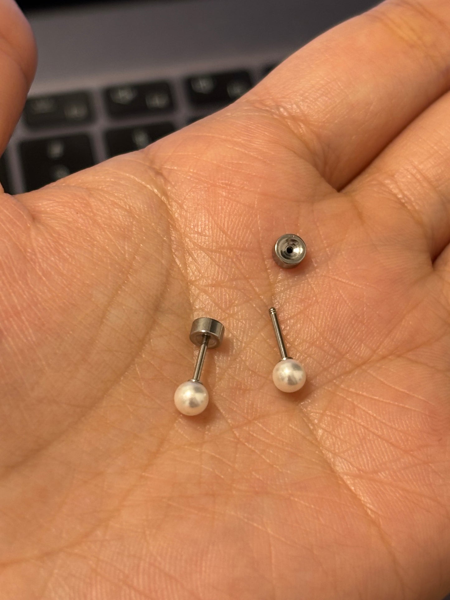 Sweet Shining Star & Pearl Stud Earrings