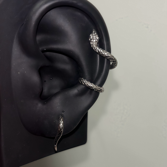 Designer Silver Snake Earring