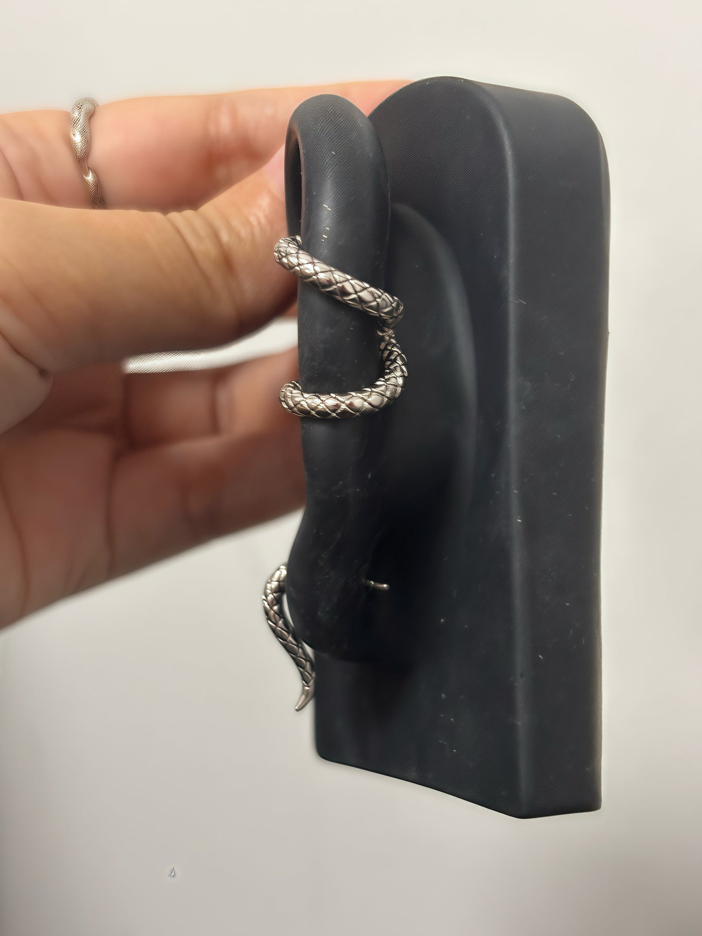 Designer Silver Snake Earring