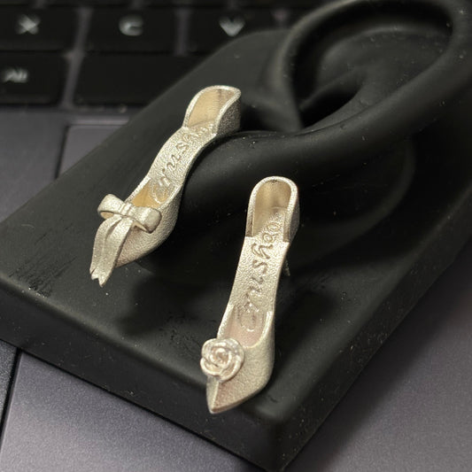 Girl Fancy High Heels Stud Earrings