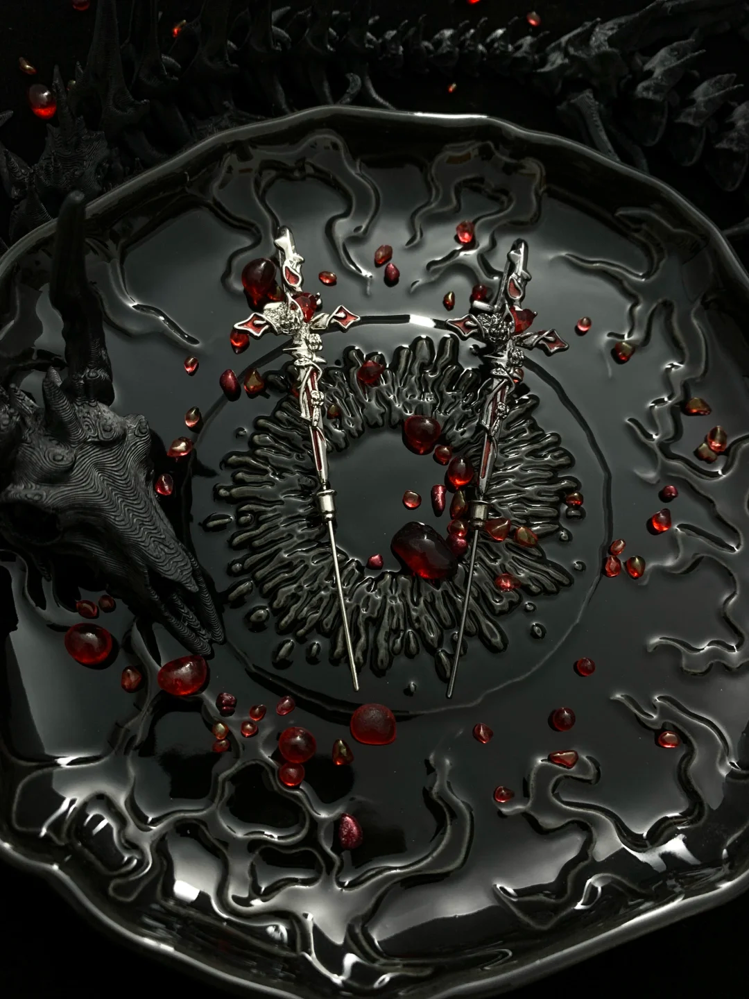 Gothic Y2K Unisex Gefallener Engel Schwert Legierung Ohrstecker