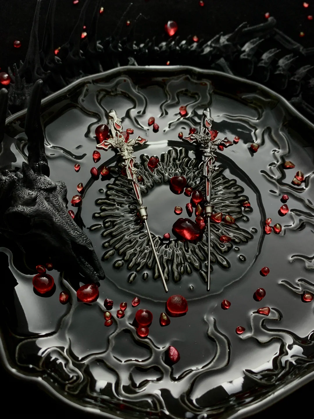 Gothic Y2K Unisex Gefallener Engel Schwert Legierung Ohrstecker