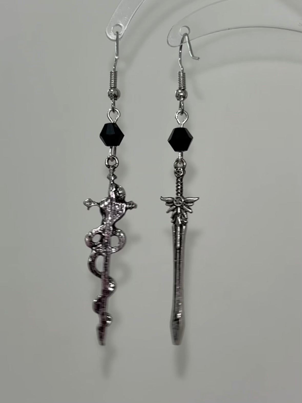Gothic Snake & Sword Earring