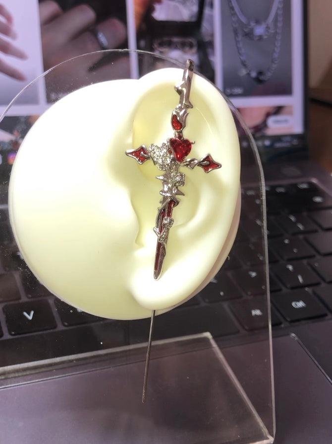 Gothic Y2K Unisex Gefallener Engel Schwert Legierung Ohrstecker