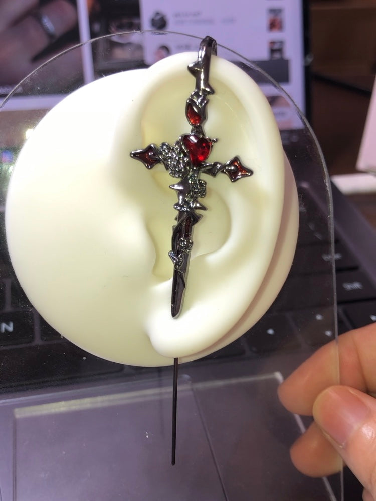 Gothic Y2K Unisex Gefallener Engel Schwert Legierung Ohrstecker