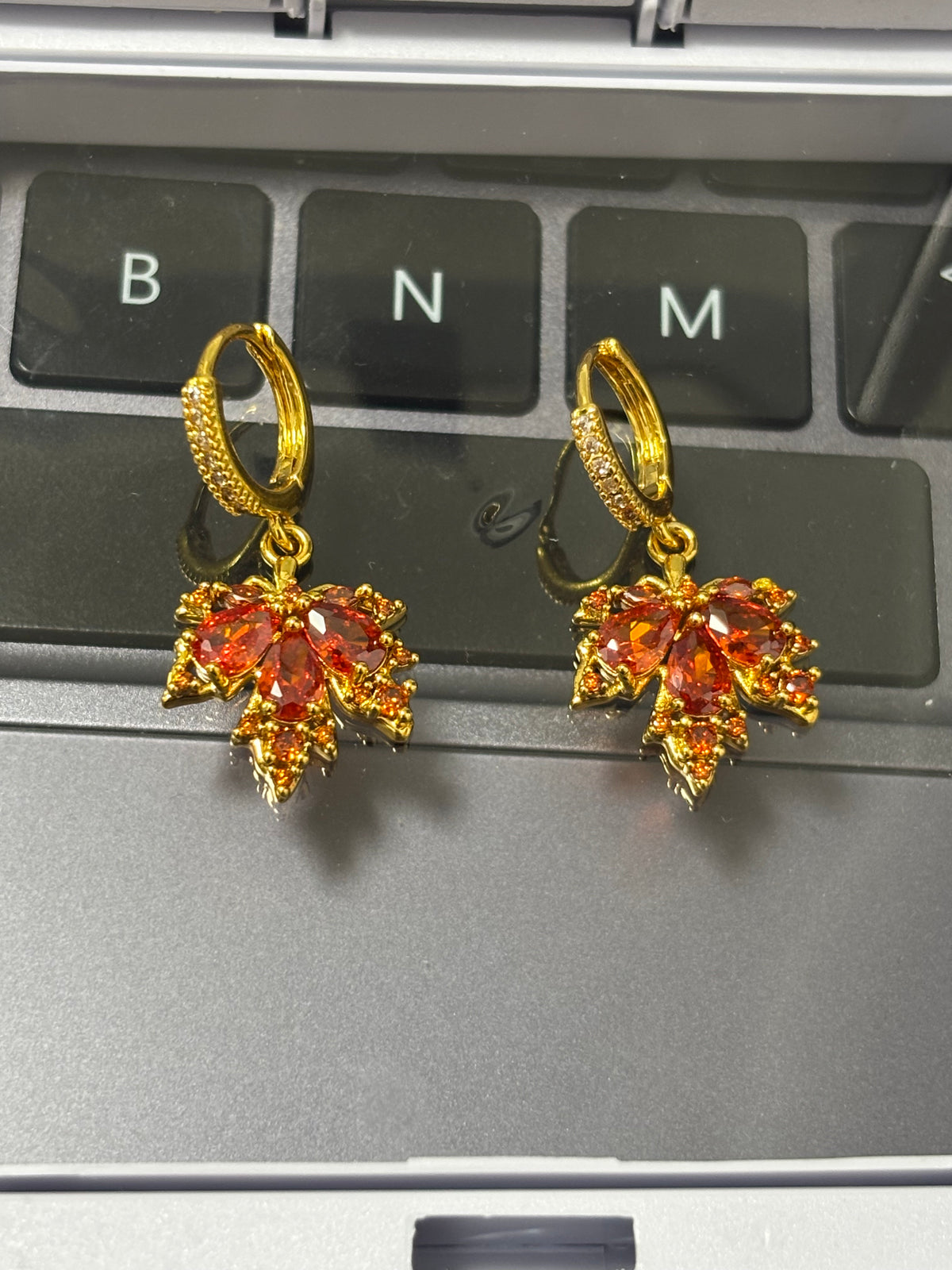 Kazuha Inspired Maple Leaf Hoop Earrings