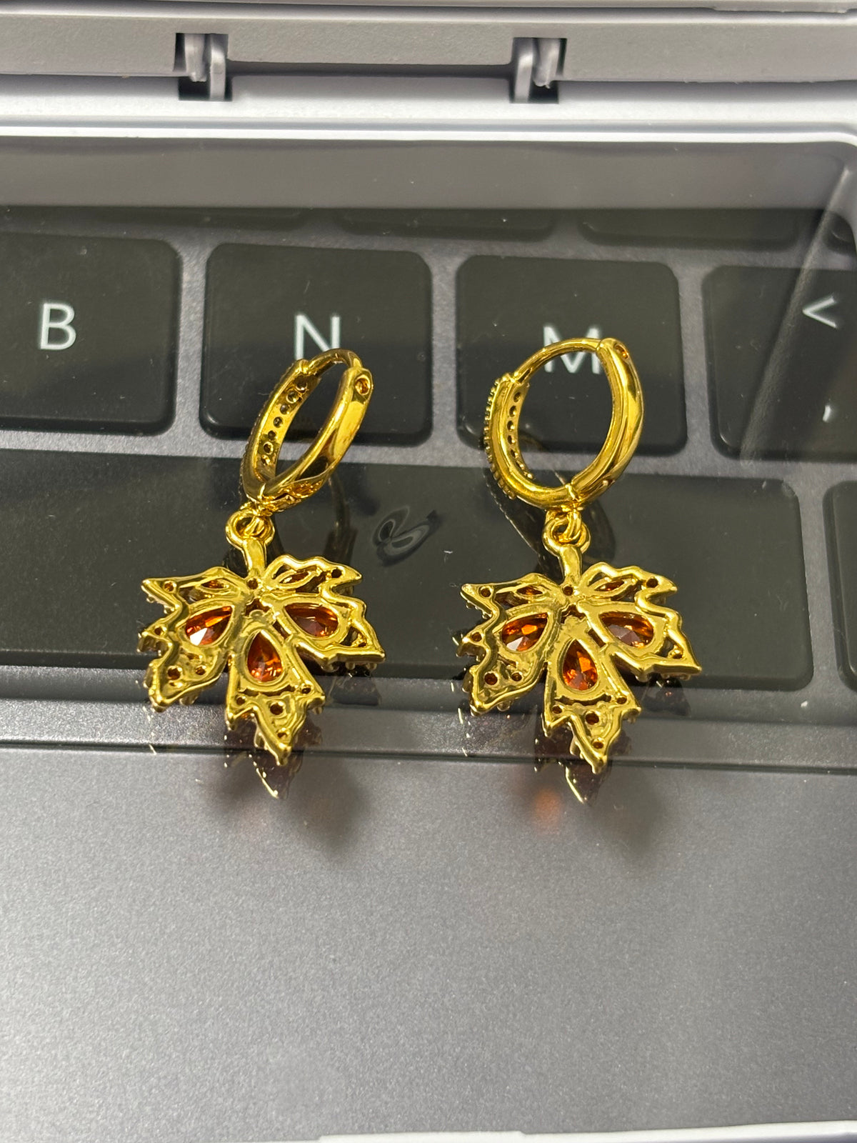 Kazuha Inspired Maple Leaf Hoop Earrings