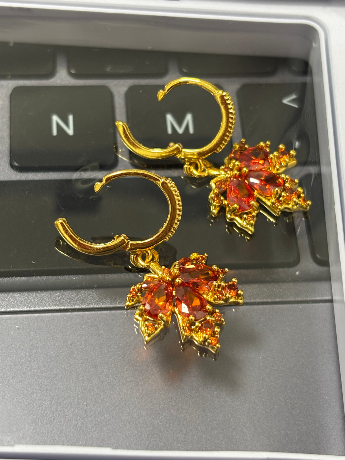 Kazuha Inspired Maple Leaf Hoop Earrings