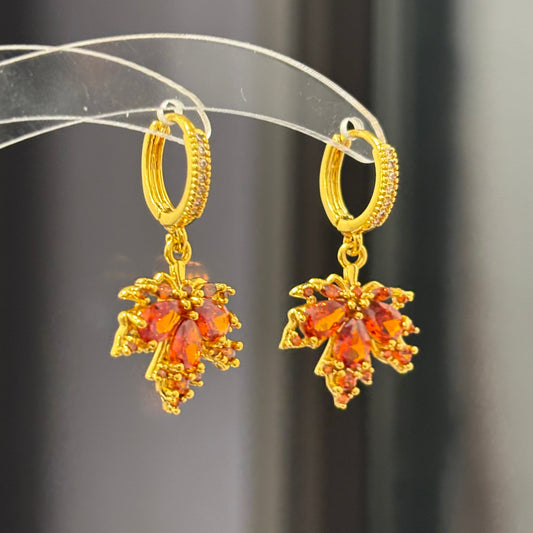 Kazuha Inspired Maple Leaf Hoop Earrings