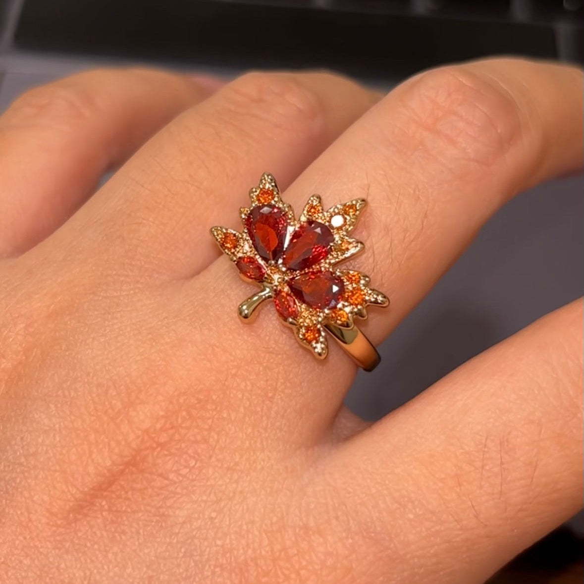 Kazuha Inspired Maple Leaf Rings