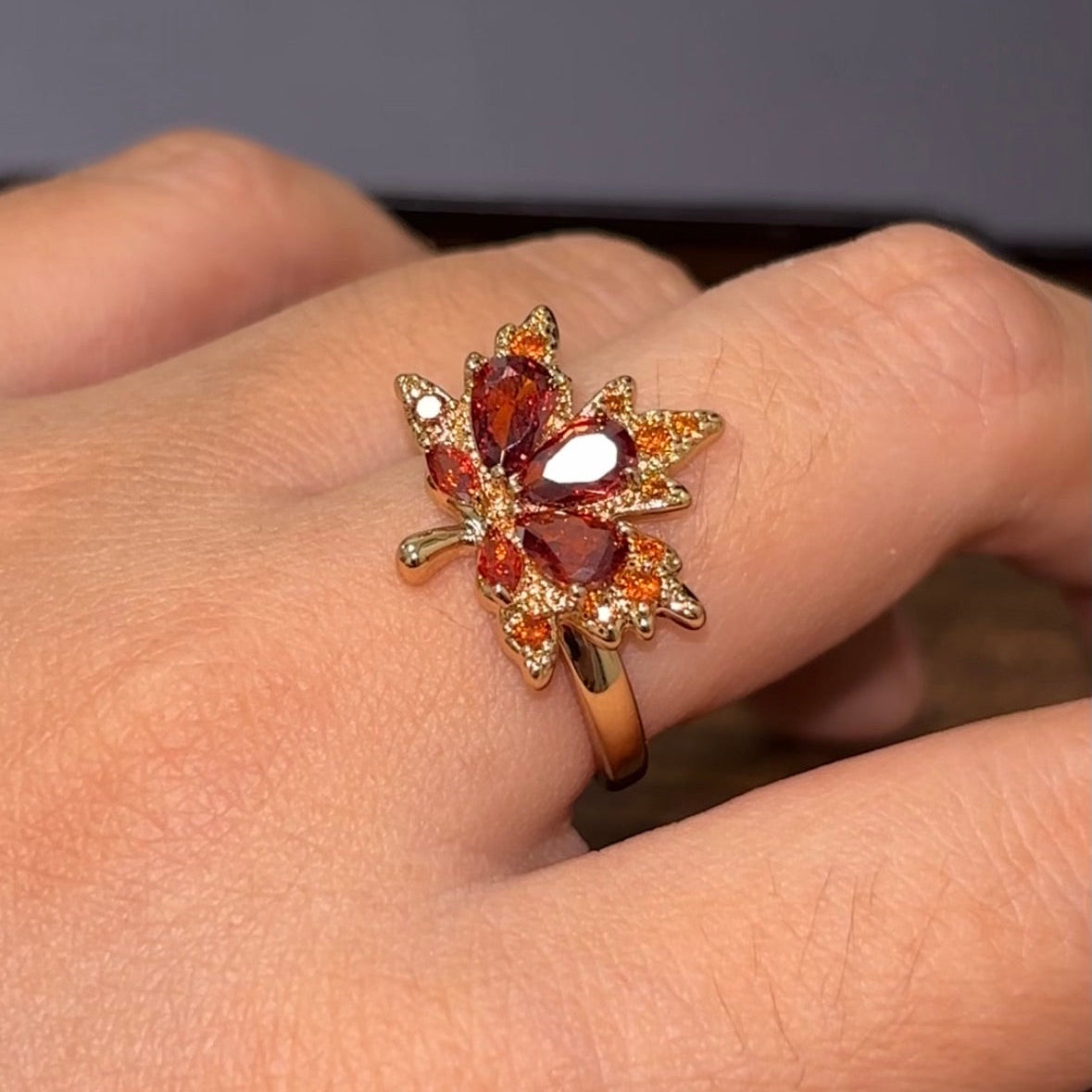 Kazuha Inspired Maple Leaf Rings