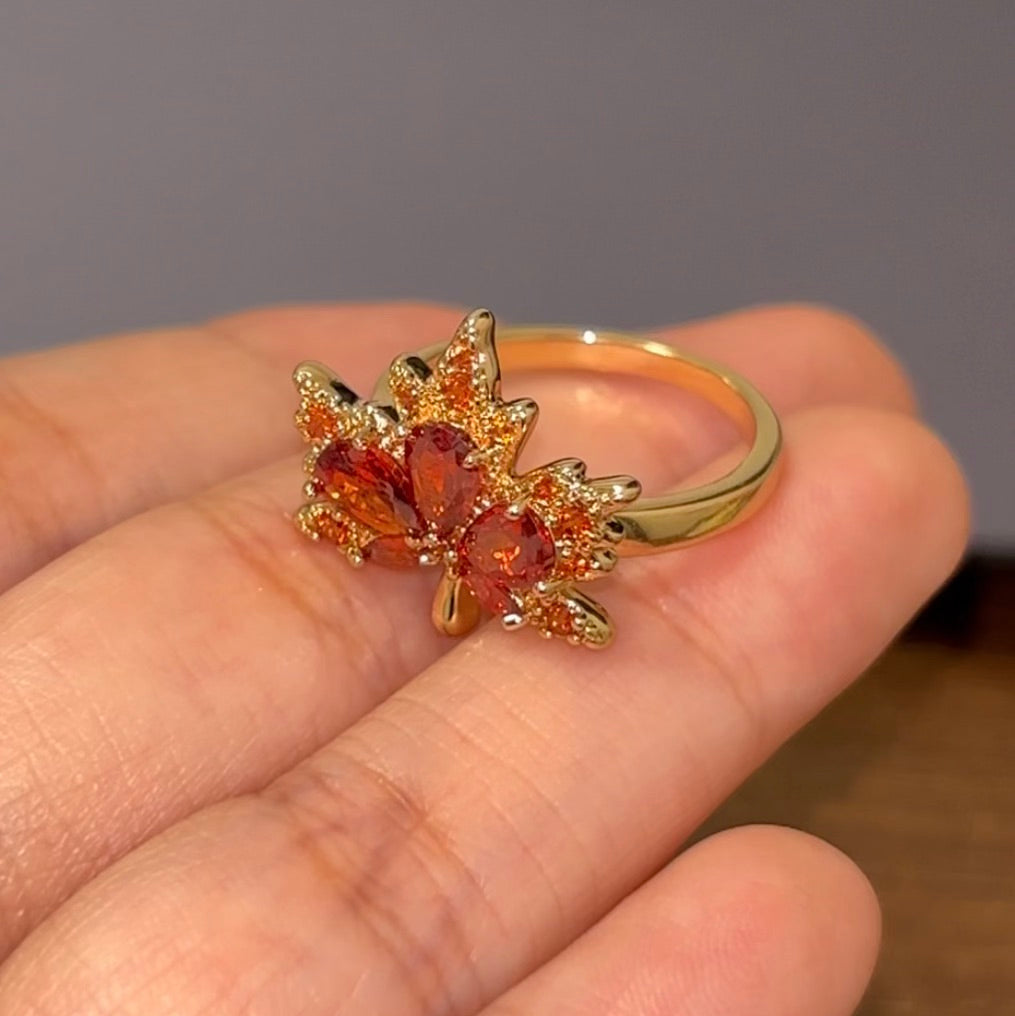 Kazuha Inspired Maple Leaf Rings