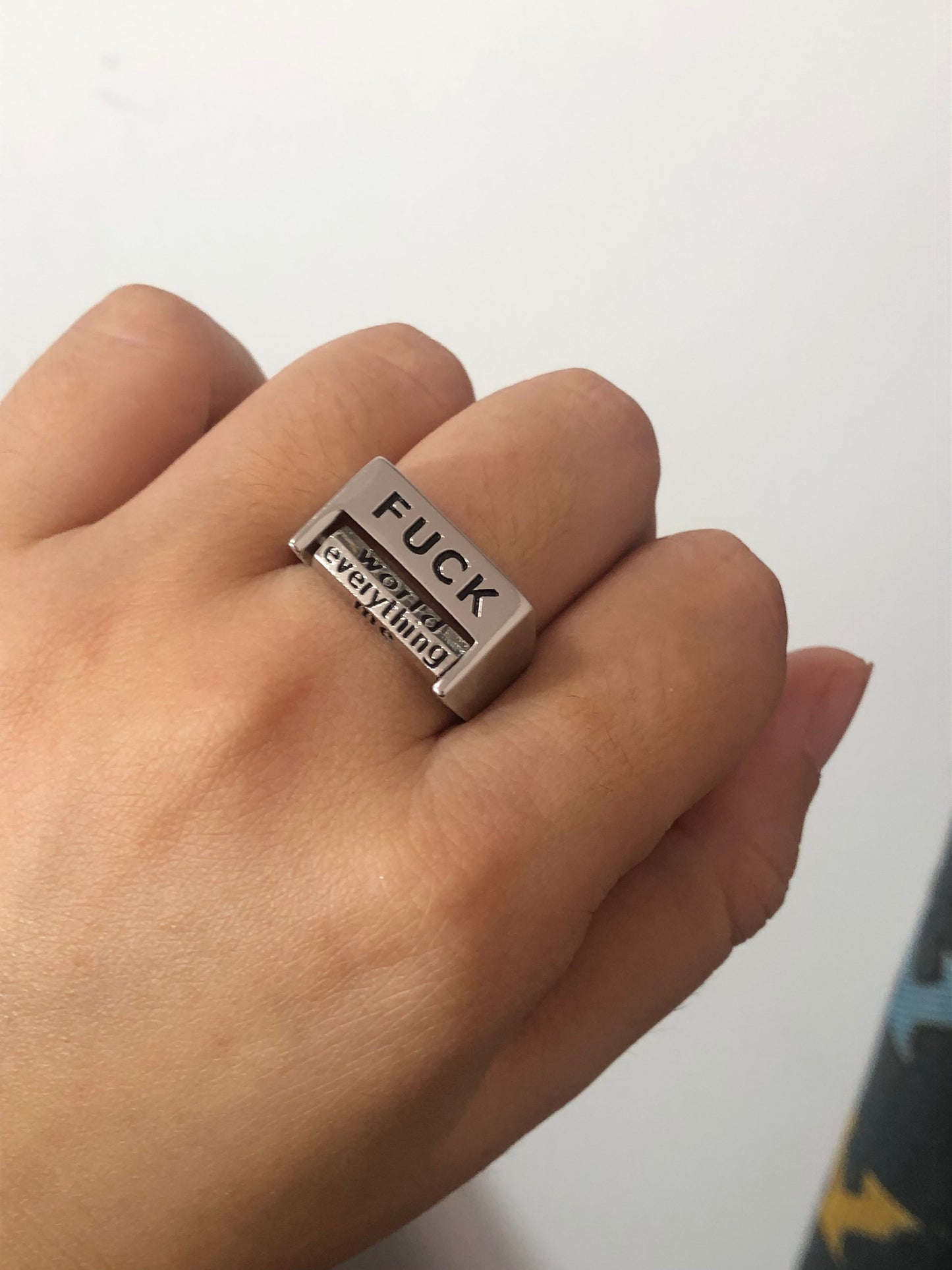 FUCK / LOVE Everything Couple Adjustable Ring