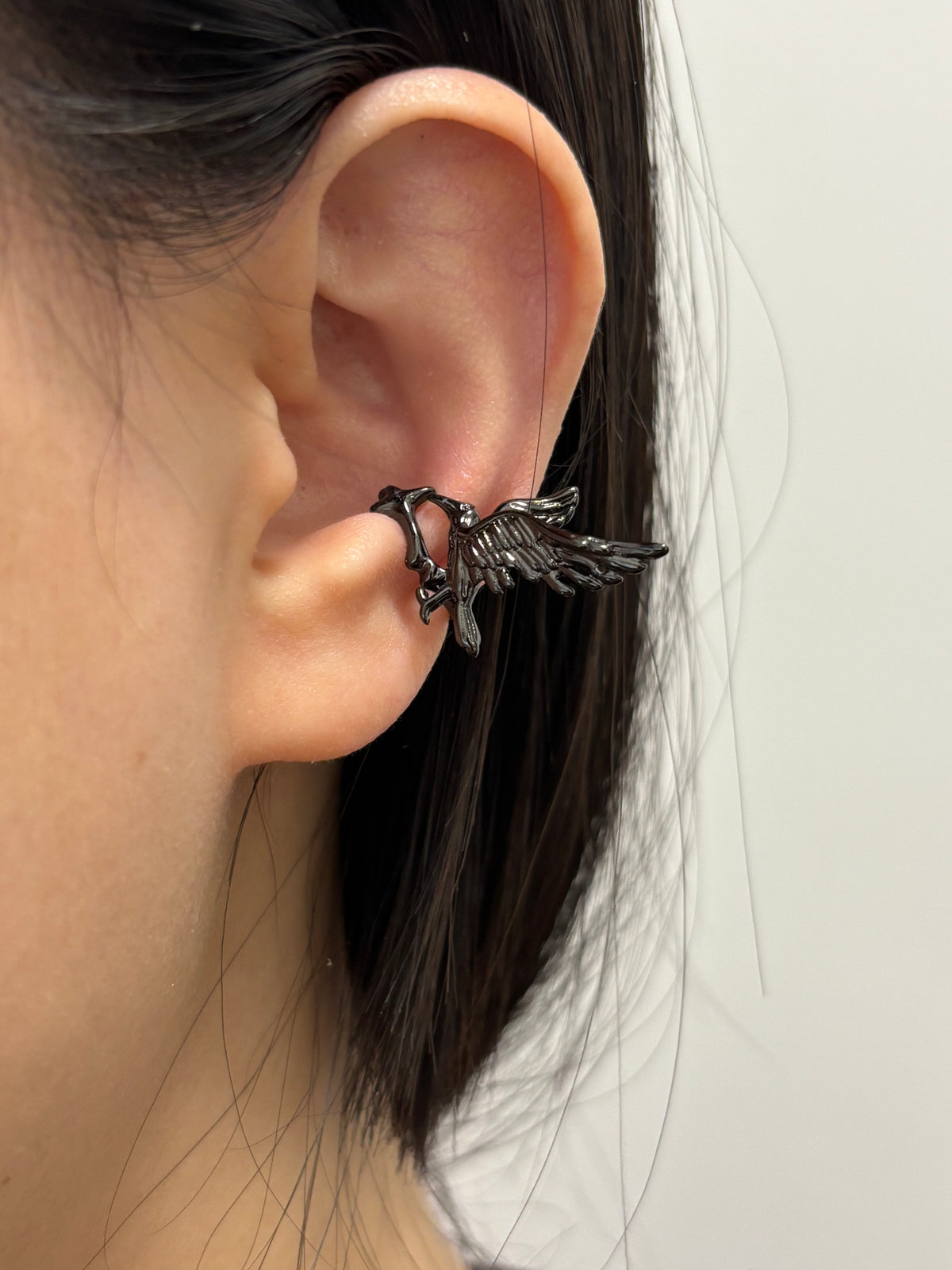 Goth Dark Raven Resin Ear Cuff
