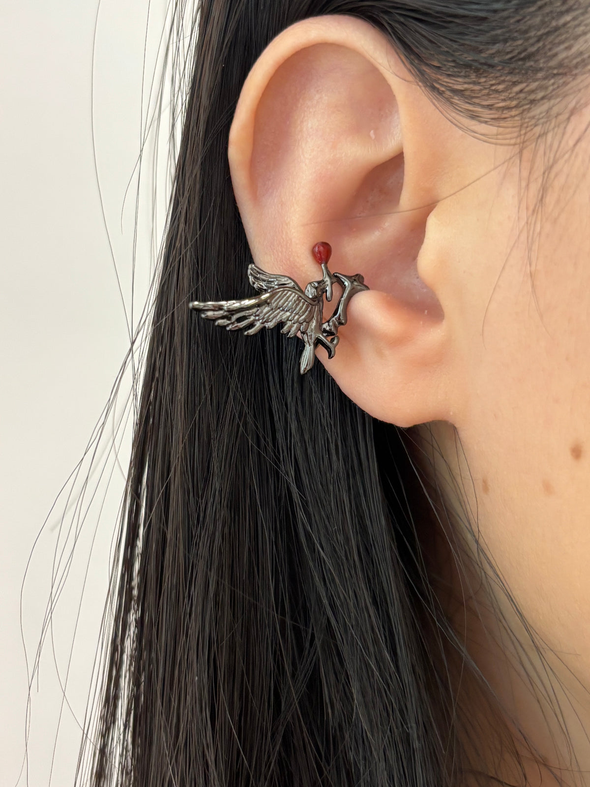 Goth Dark Raven Resin Ear Cuff