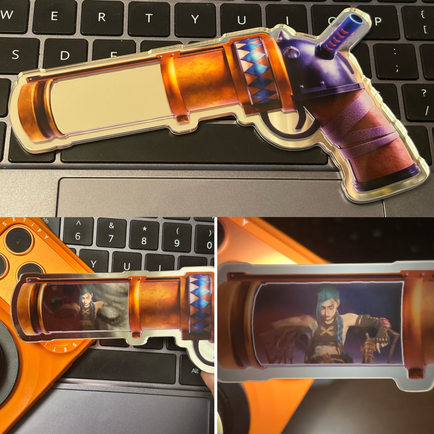 Acrylic Gun Style Mirror for Jinx Arcane · Fan-made