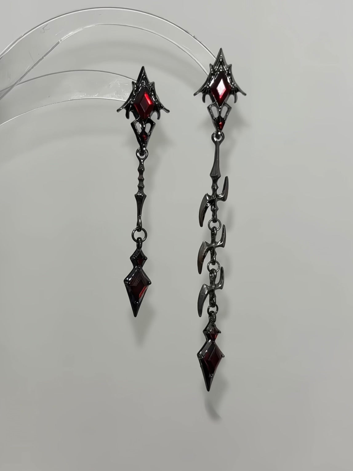 Goth Vampire Thorny Crimson Descent Stud Earring for Arlecchino