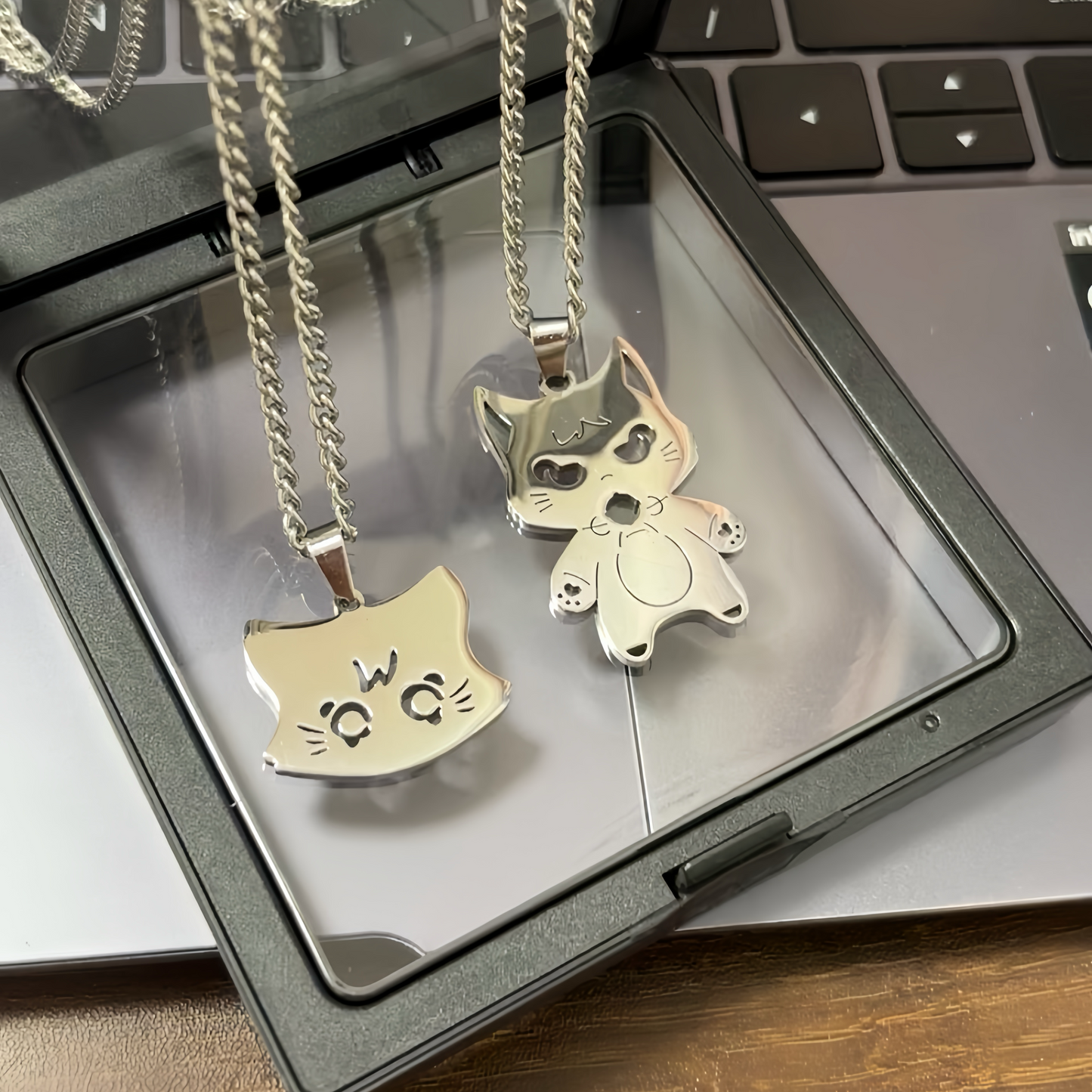Scara Cat Stainless Steel Necklace