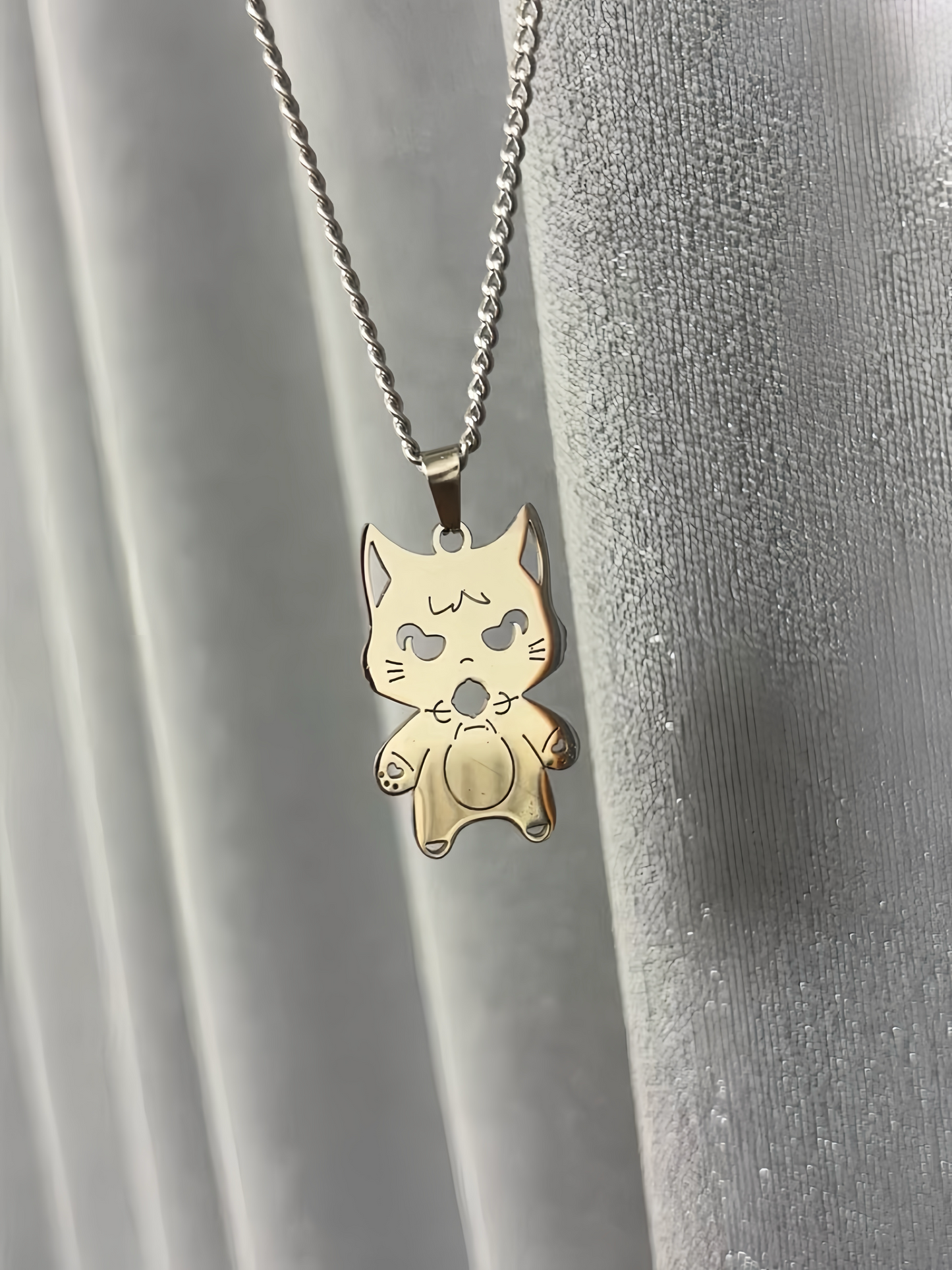 Scara Cat Stainless Steel Necklace