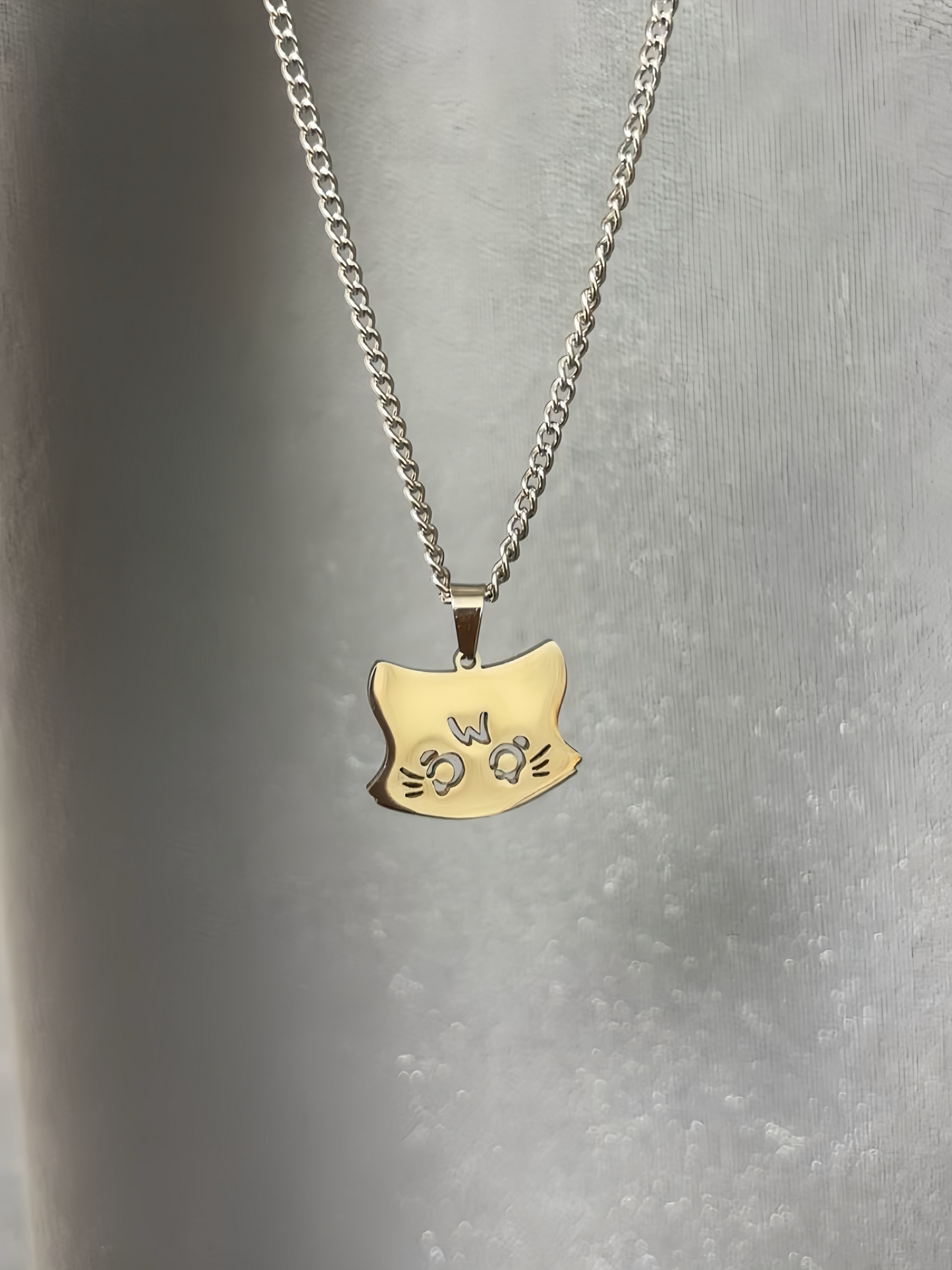 Scara Cat Stainless Steel Necklace