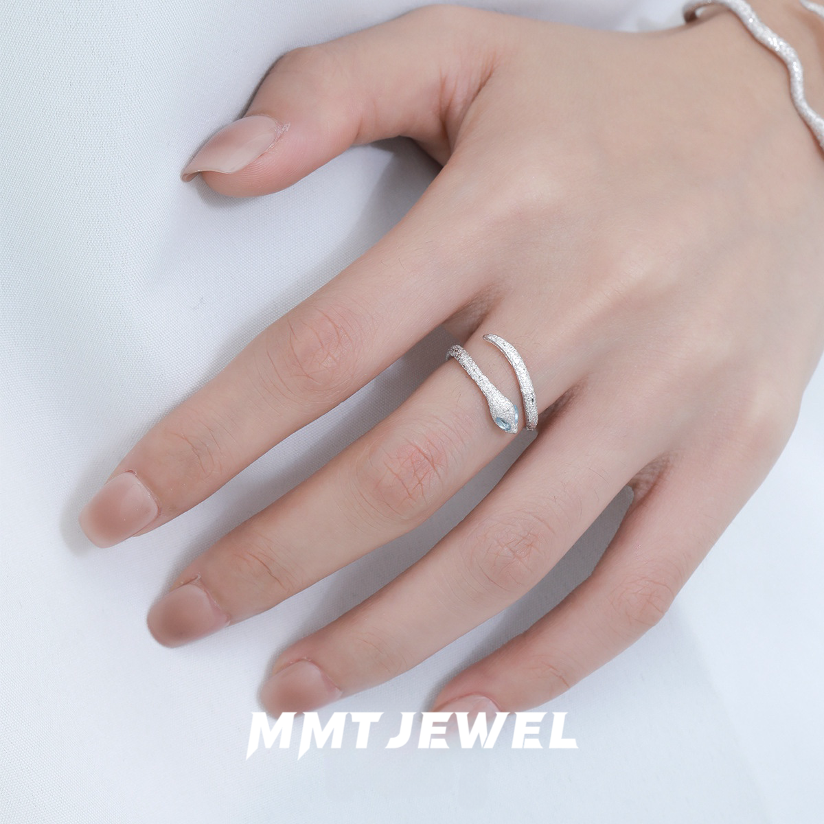 Offener Designer-Schlangenring aus S925er Silber