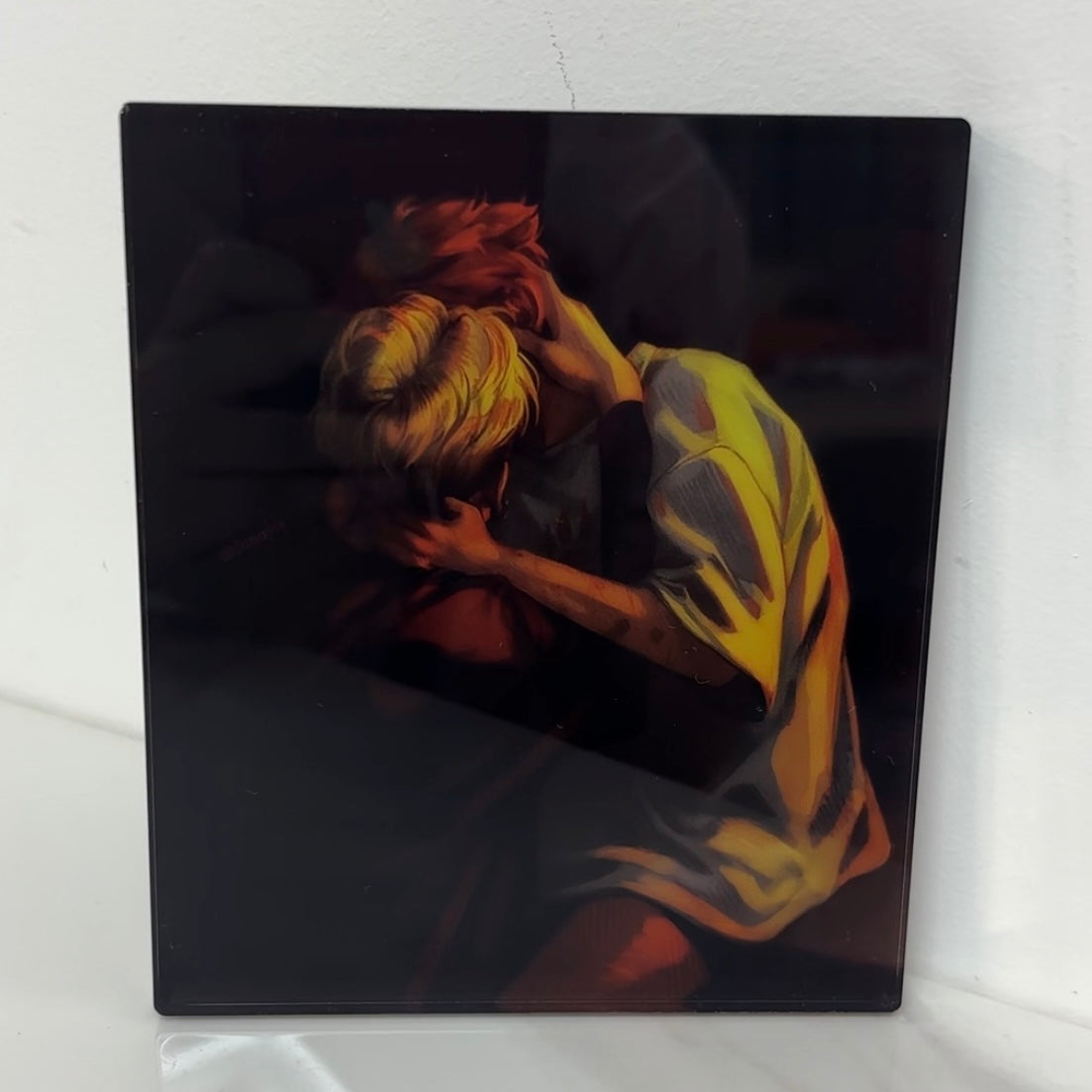 Vintage Andrew & Neil Kiss Acrylic Block
