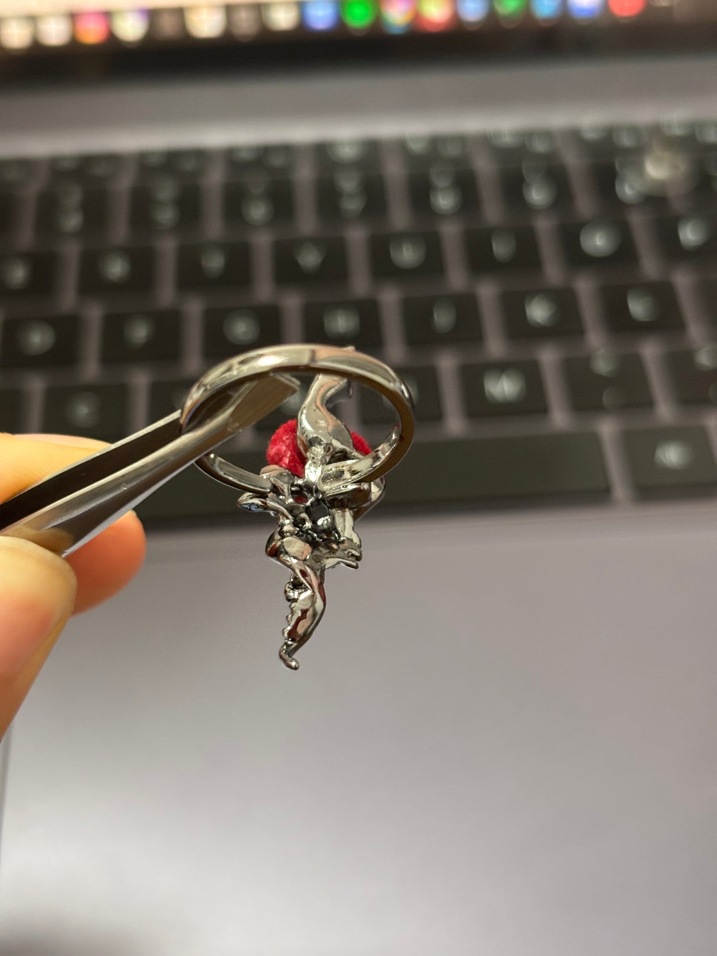 Y2K Snake & Rose Ring