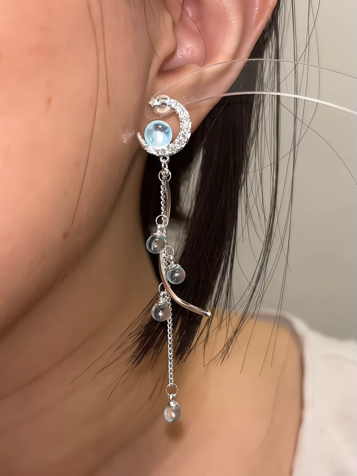 Dreamy Blue Mermaid Stud Earrings Inspired by  Vodyanitsa