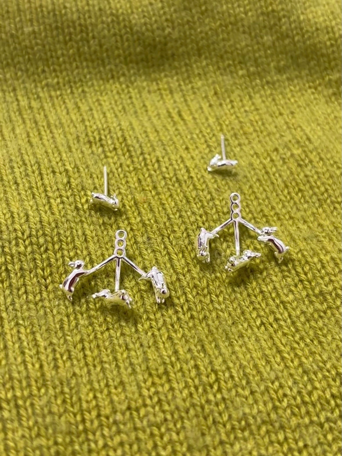 Cute Neil Running Rabbit Stud Earrings