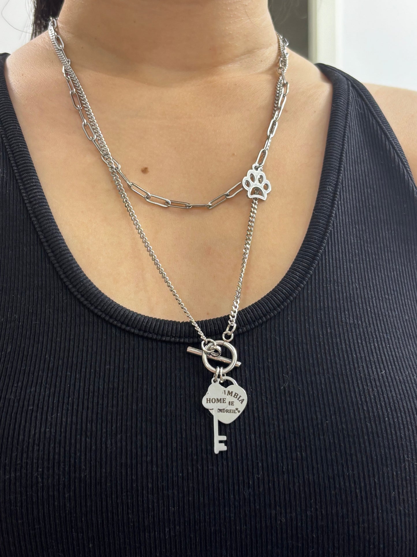 Andreil Key Double Layers Necklace