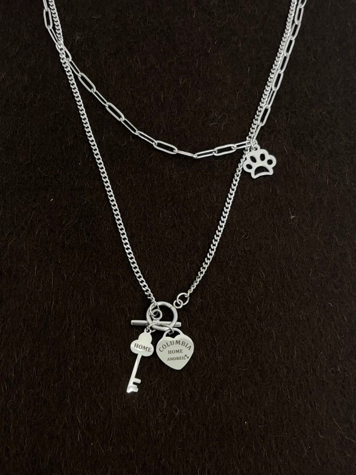 Andreil Key Double Layers Necklace