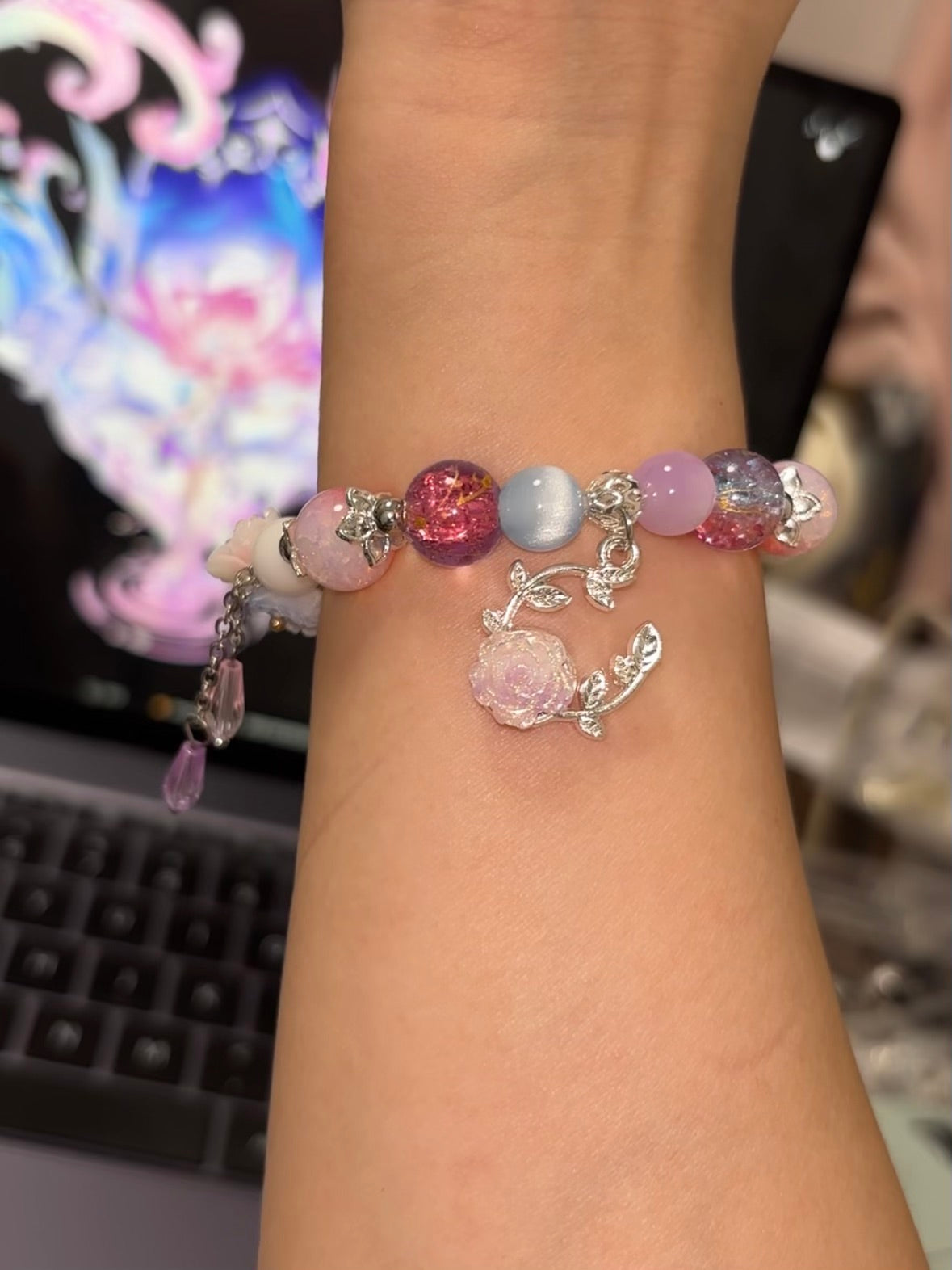 Sweet Pink Cyrene Inspired Beads Bracelets