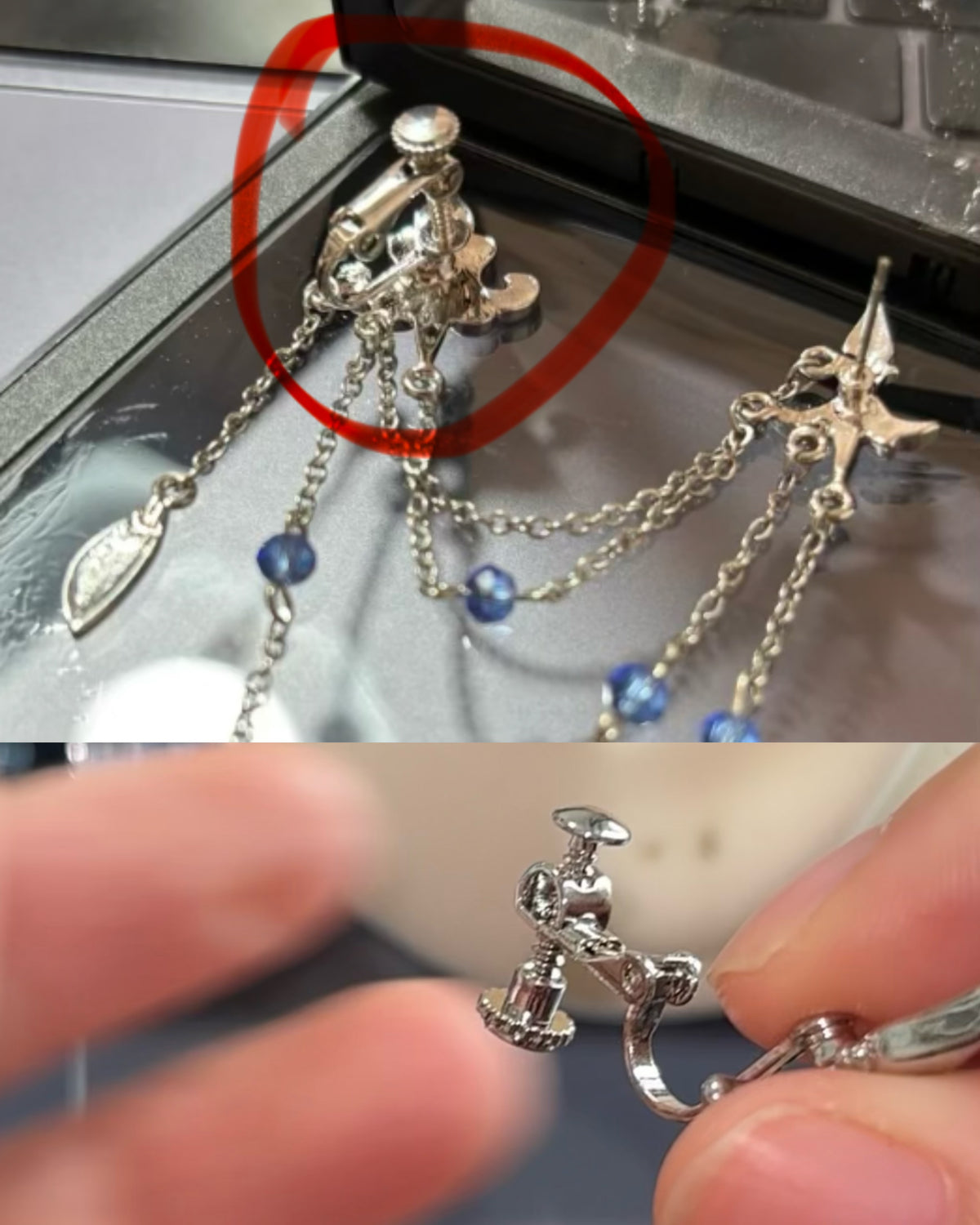 Boucles d'oreilles de créateur inspirées de Neuvillette · Création de fans de Genshin