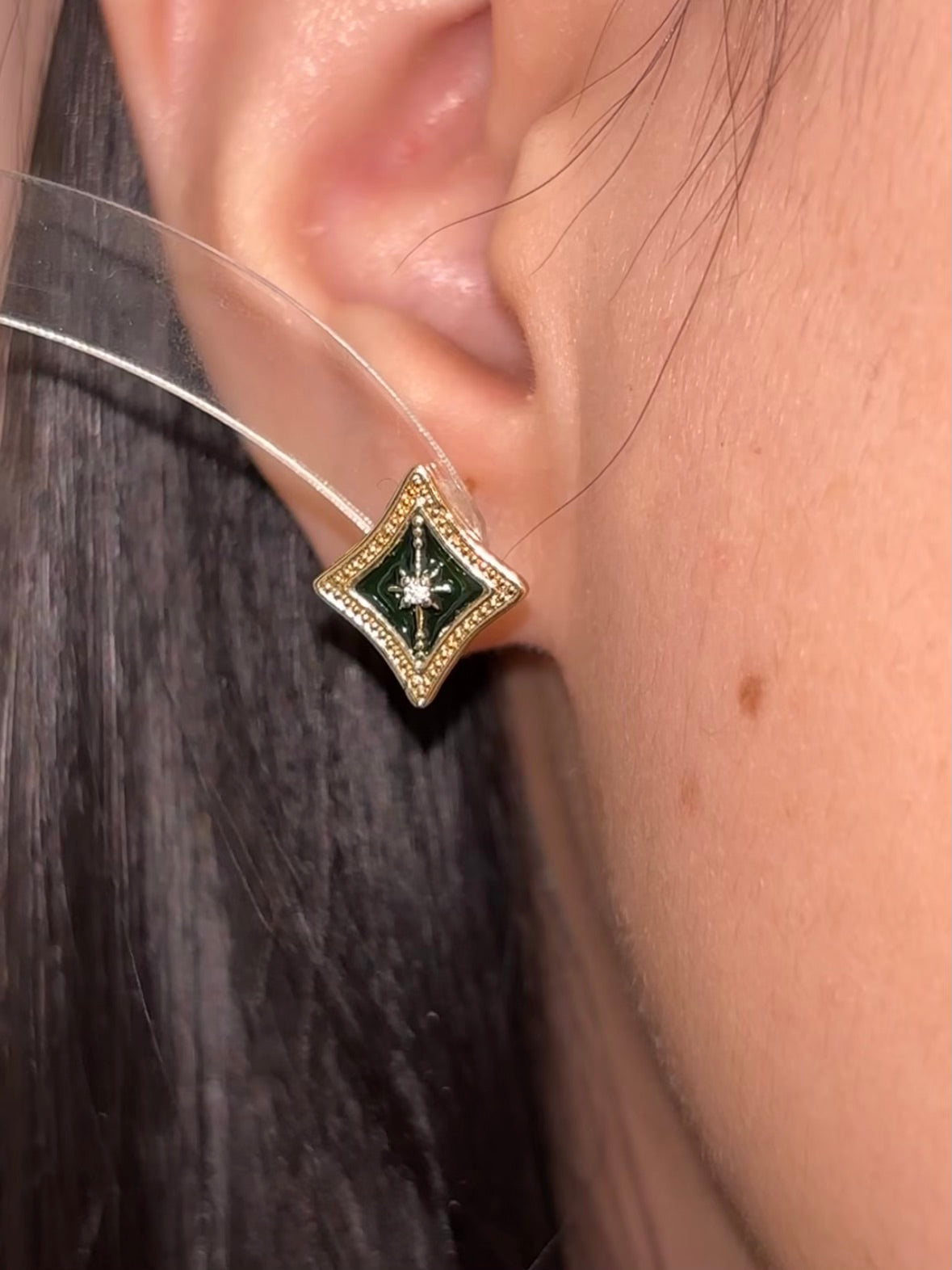 Alhaitham Inspired Green Star Earrings