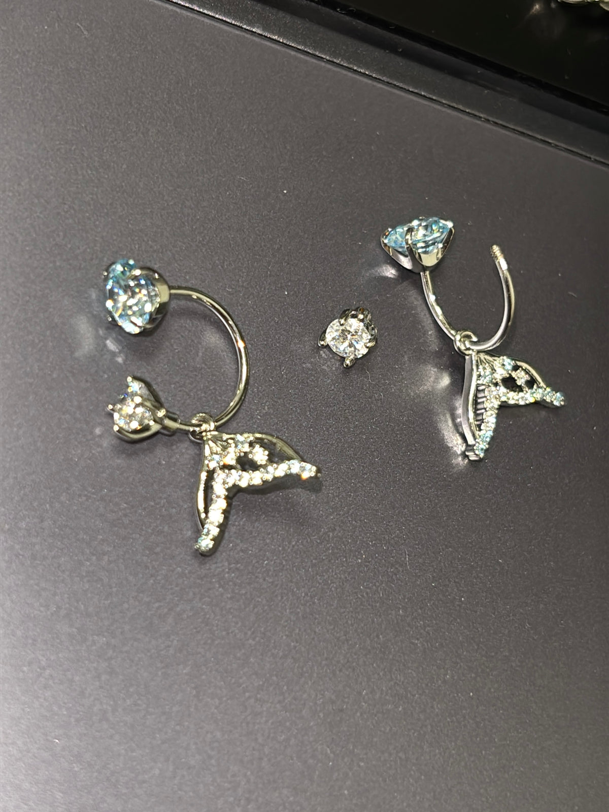 Sweet Rhinestone Bow & Mermaid Earrings for Kokomi