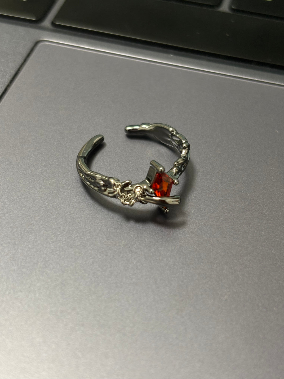 The Knave’s Goth Crimson Gem Ring