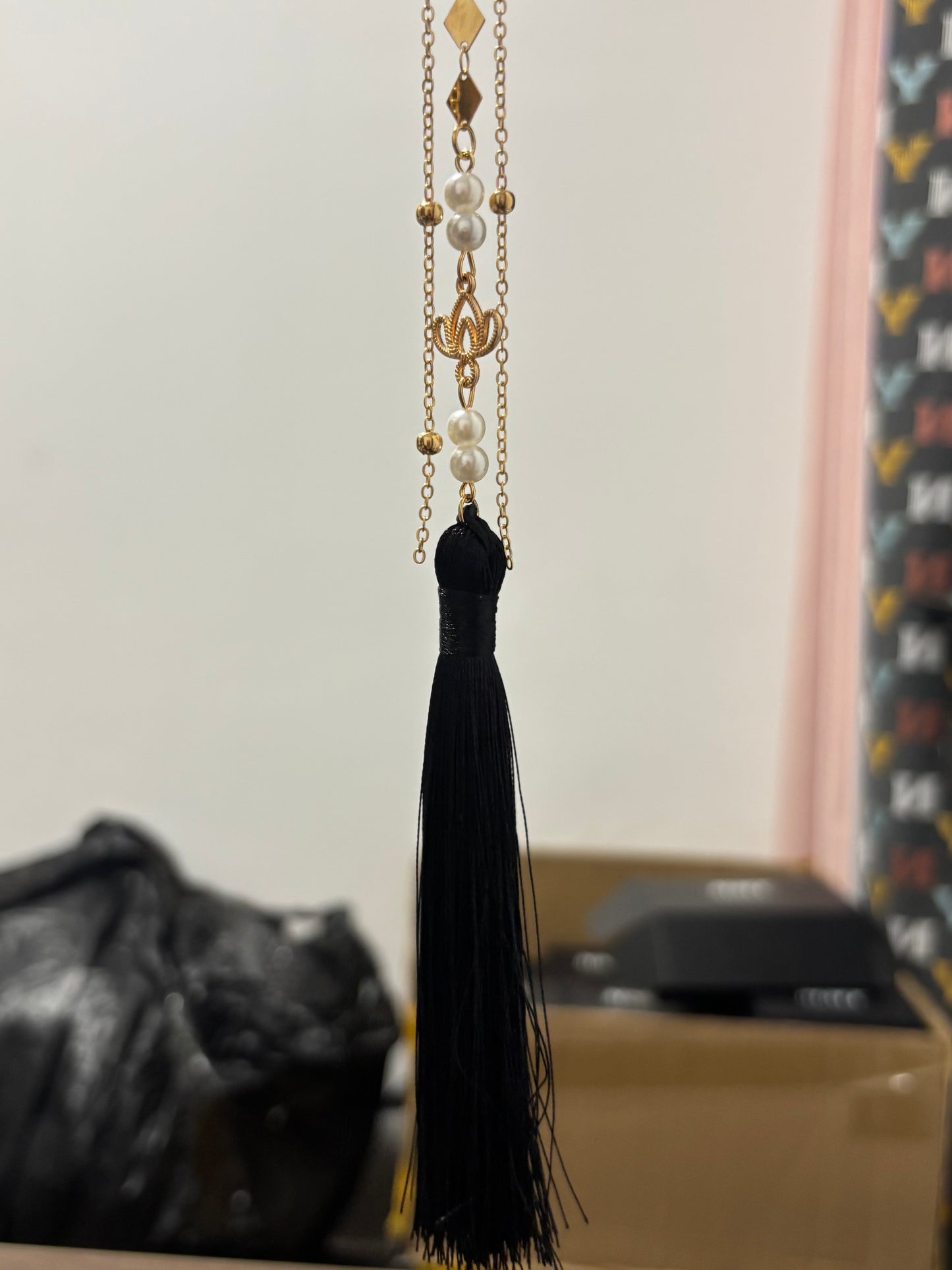 Xie Lian &amp; Hua Cheng – Designer-Ohrmanschette mit langer Quaste und Perlen (ein Paar)