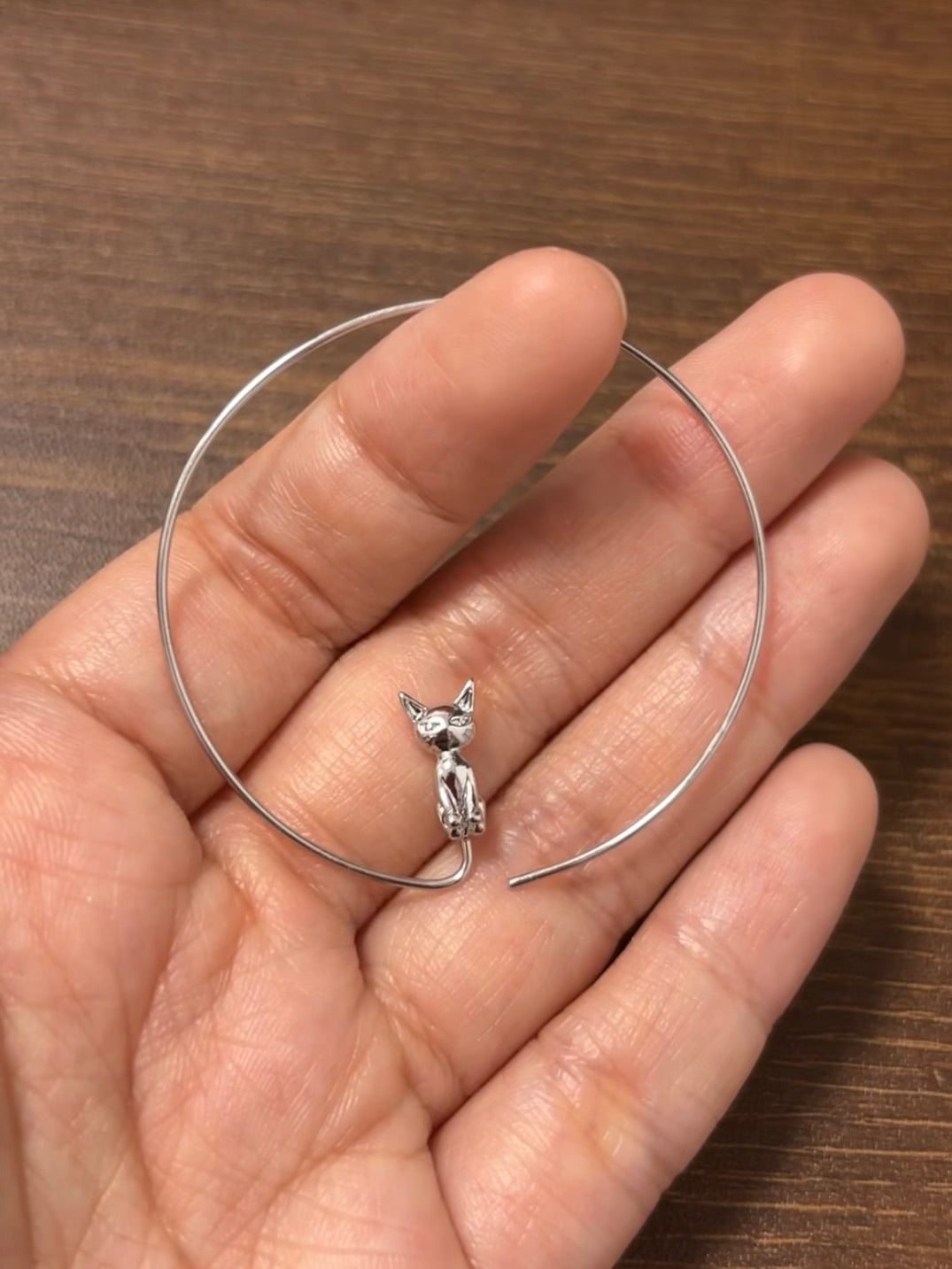 Designer Large Hoop Cat Earrings