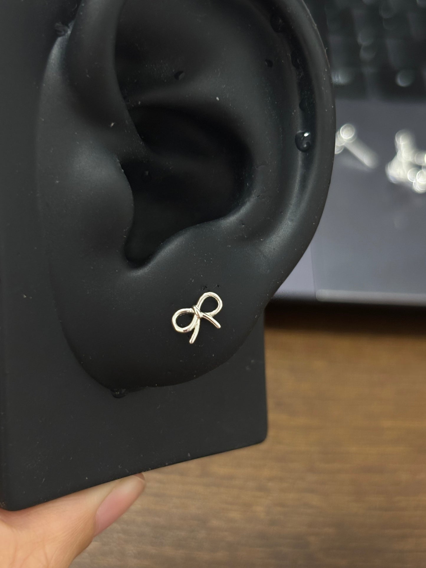 Sweet Bow & Running Rabbit Stud Earrings