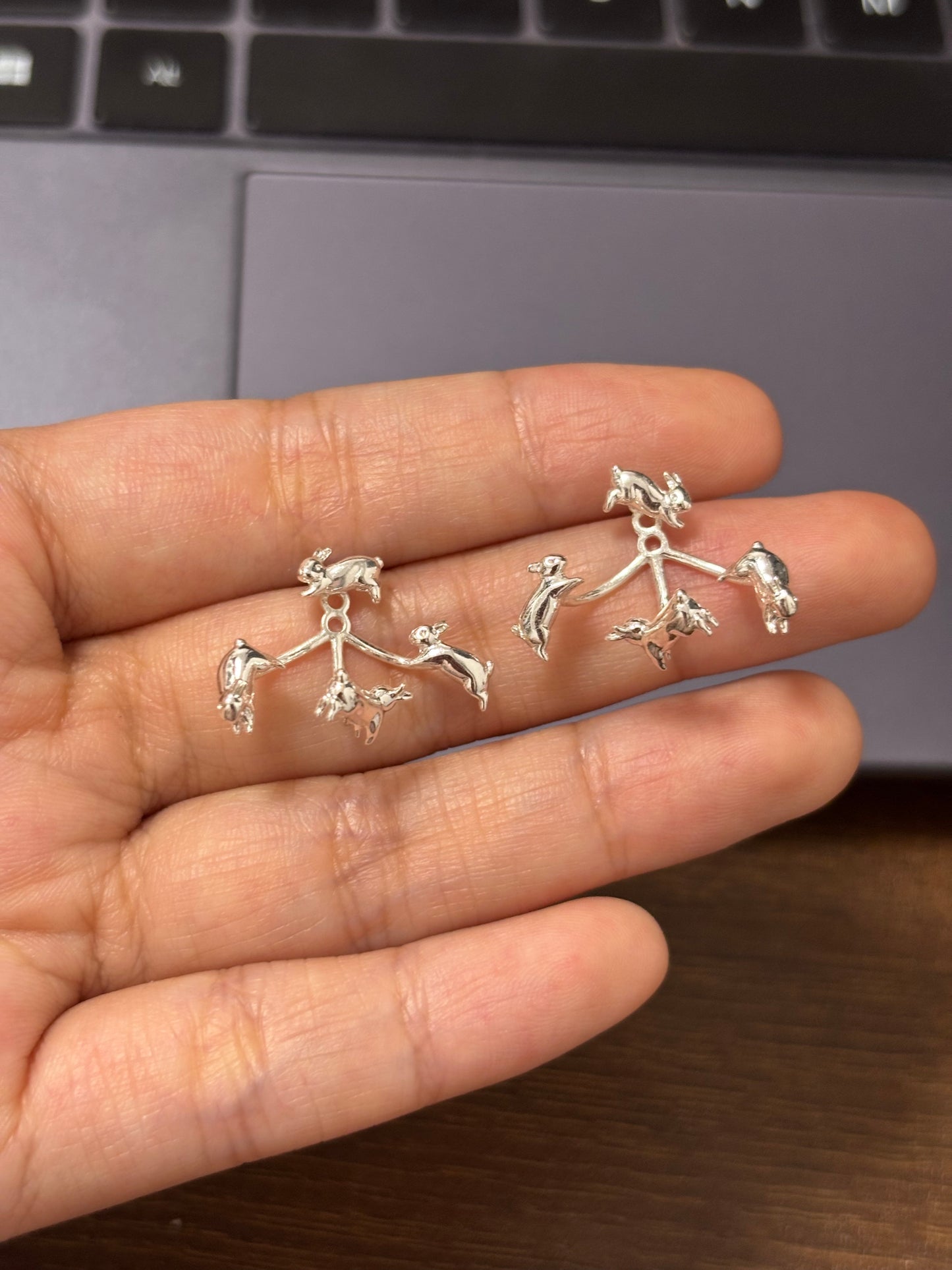 Cute Neil Running Rabbit Stud Earrings