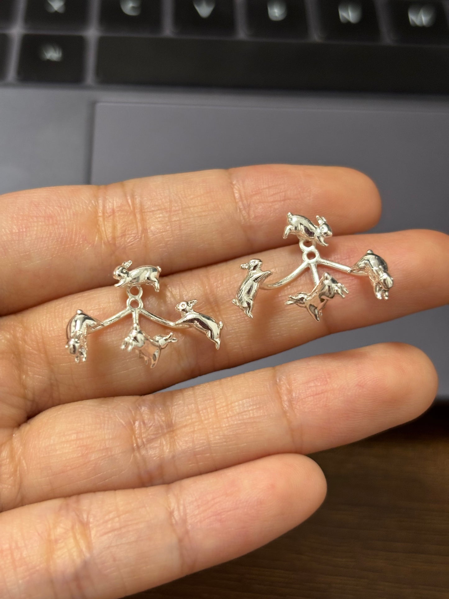 Cute Neil Running Rabbit Stud Earrings