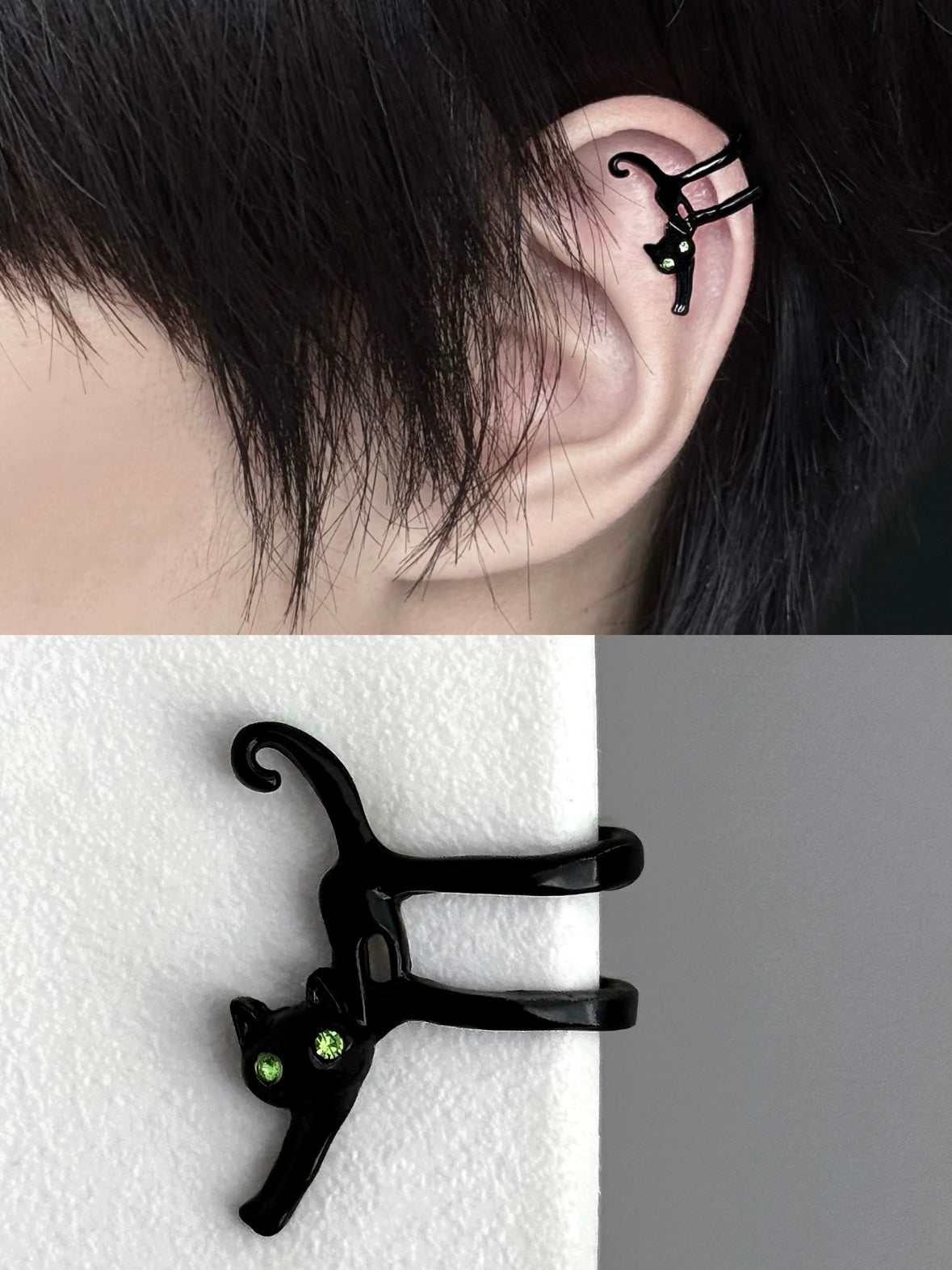 Designer Cat Stretching Ear Cuff