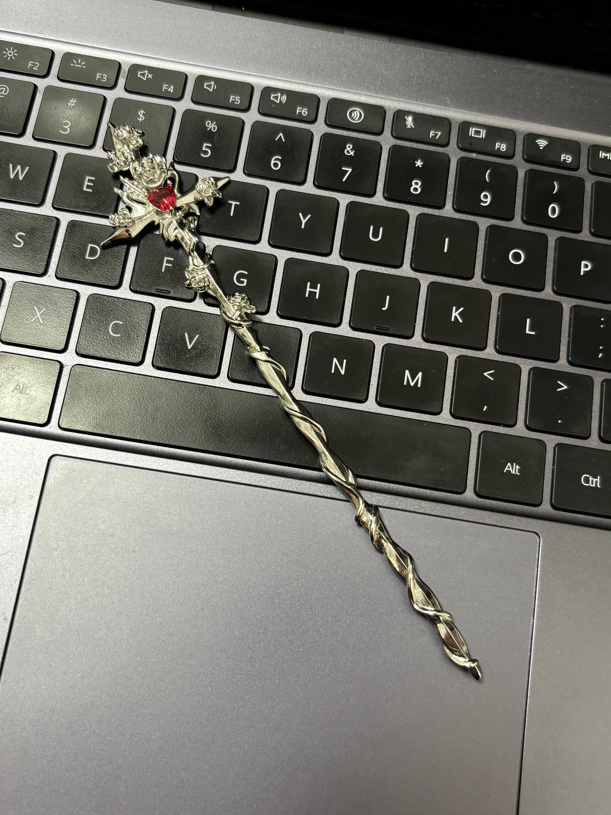 Unisex Goth Thorn Rose Cross Hairpin