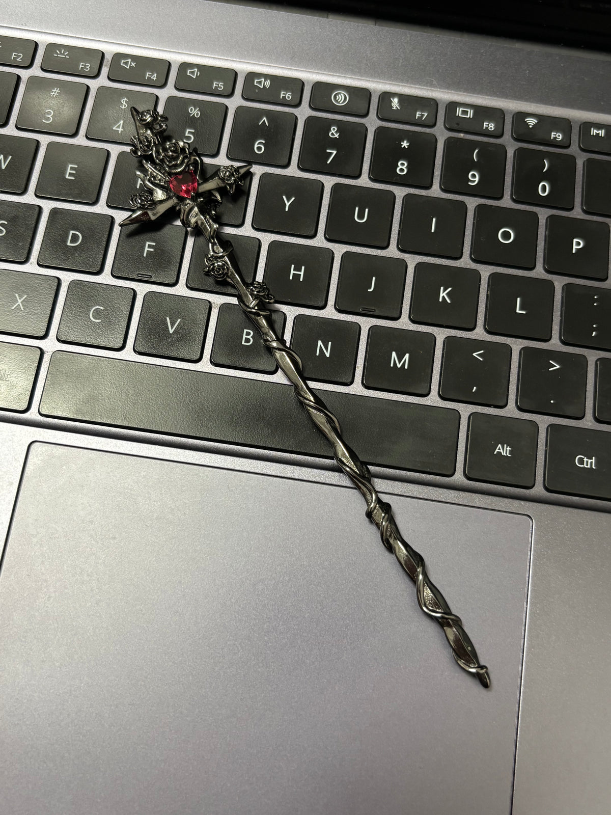 Unisex Goth Thorn Rose Cross Hairpin