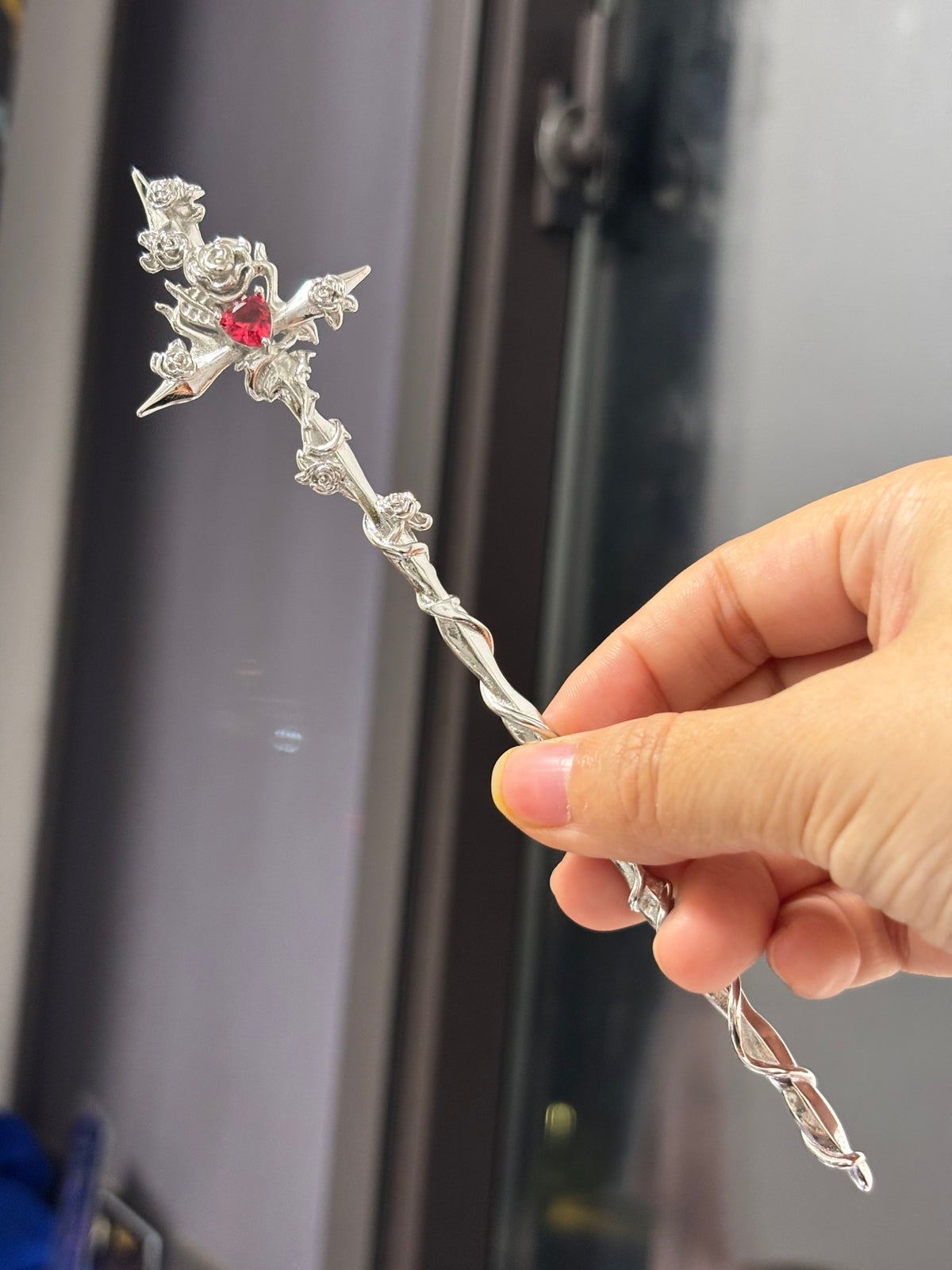 Unisex Goth Thorn Rose Cross Hairpin