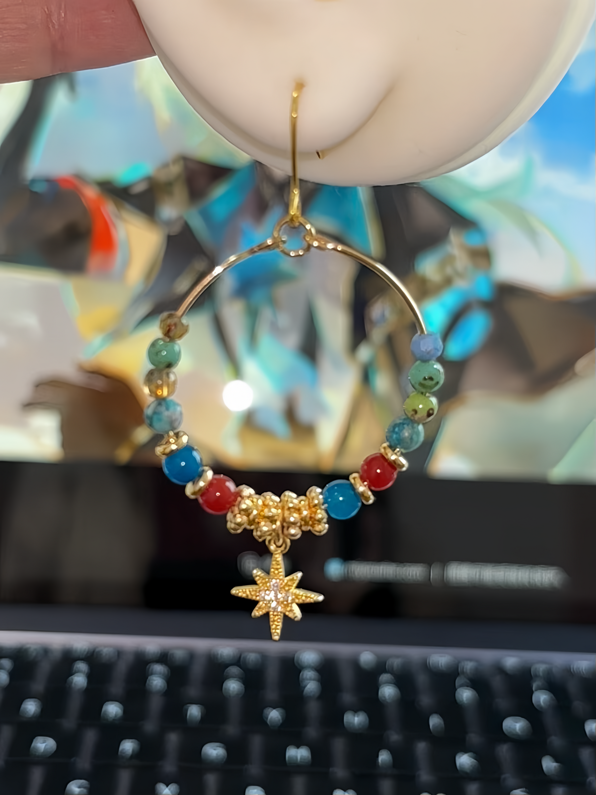 Anaxa Inspired Beads Star Hook Earrings