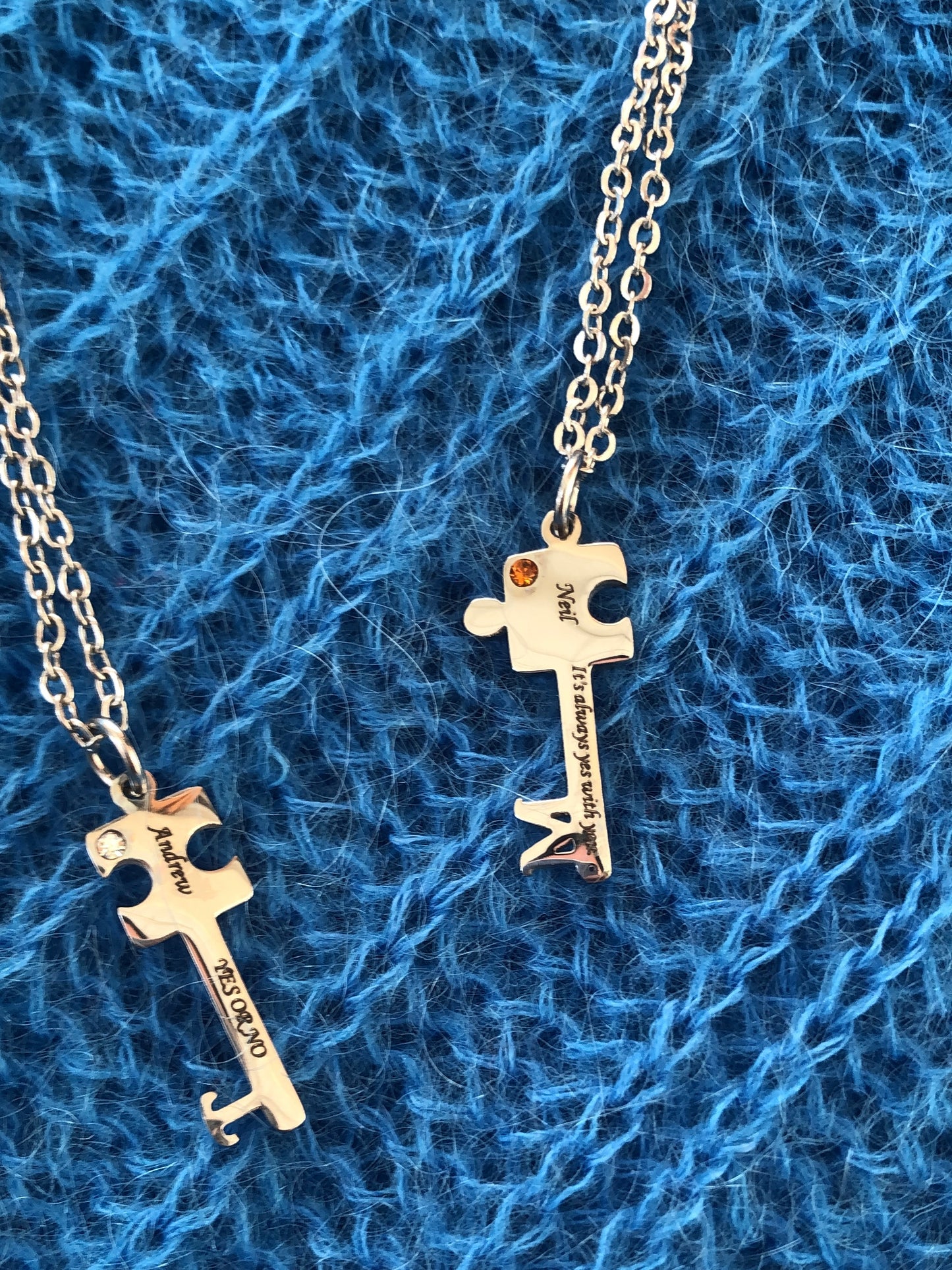 You gave me a key and called it home. Key Couple Necklace(2 chain)