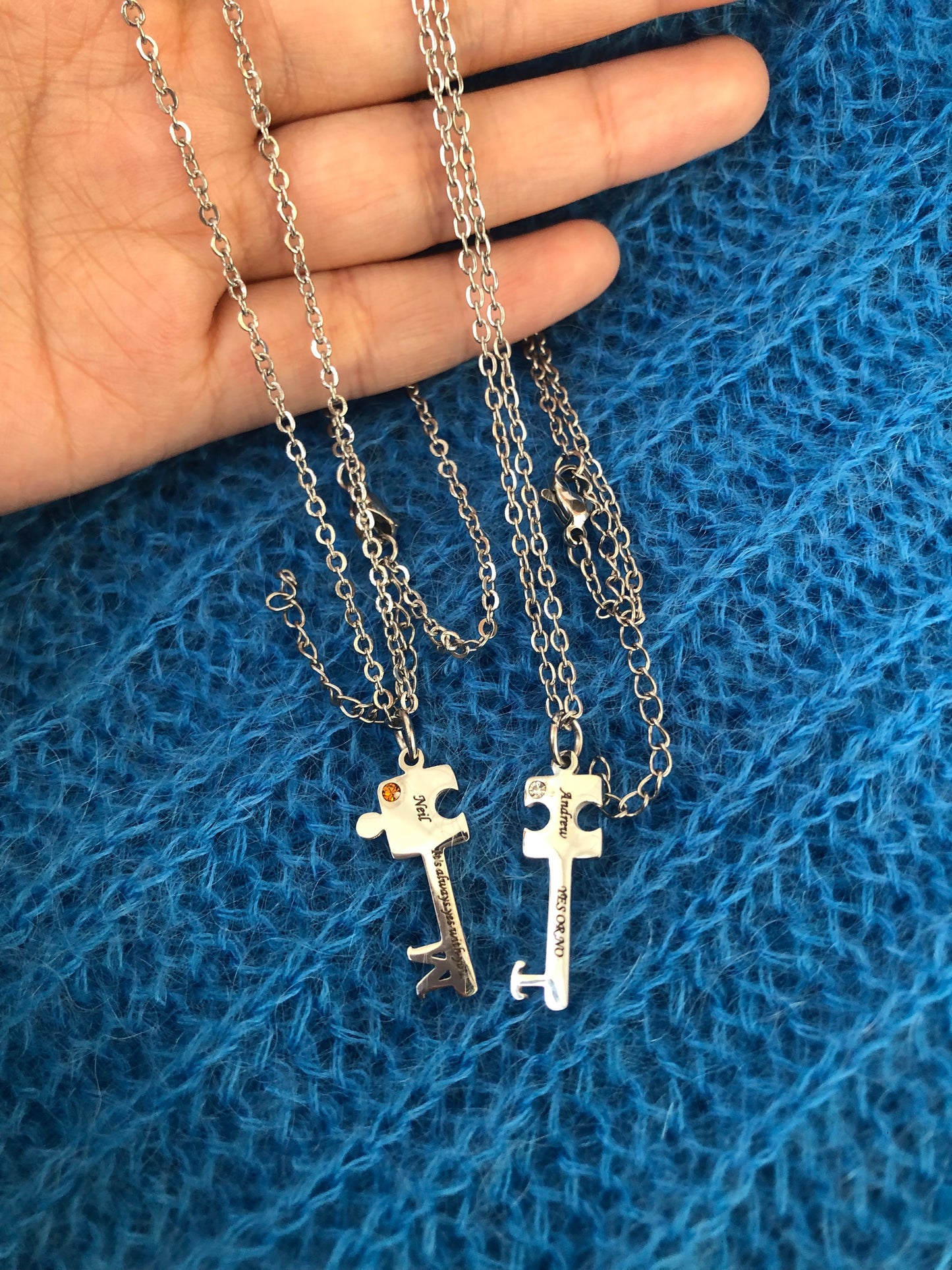You gave me a key and called it home. Key Couple Necklace(2 chain)