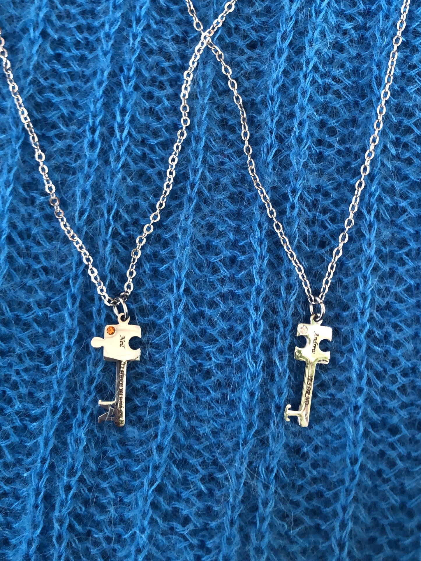 You gave me a key and called it home. Key Couple Necklace(2 chain)