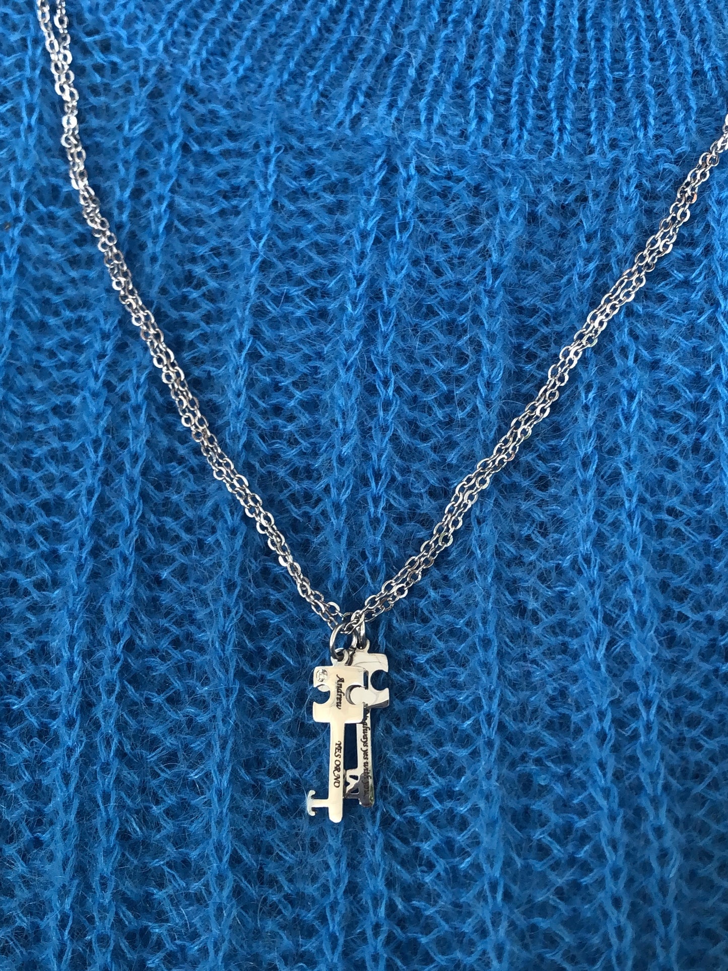 You gave me a key and called it home. Key Couple Necklace(2 chain)